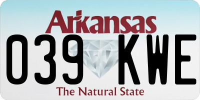 AR license plate 039KWE