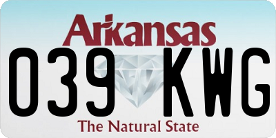 AR license plate 039KWG