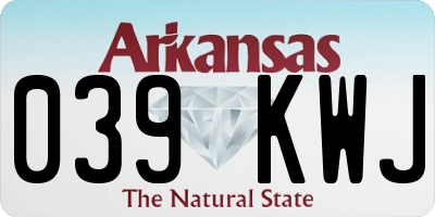 AR license plate 039KWJ