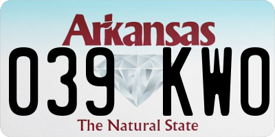 AR license plate 039KWO