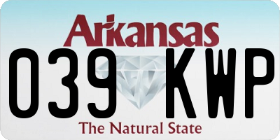 AR license plate 039KWP