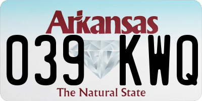 AR license plate 039KWQ
