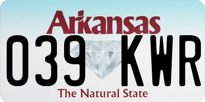 AR license plate 039KWR