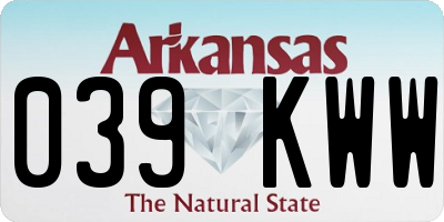 AR license plate 039KWW