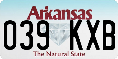 AR license plate 039KXB