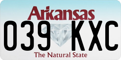 AR license plate 039KXC