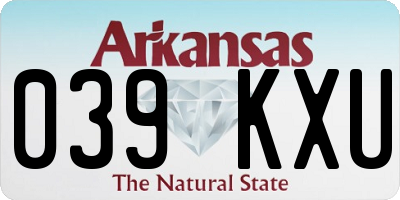 AR license plate 039KXU