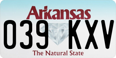 AR license plate 039KXV