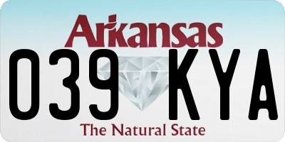 AR license plate 039KYA