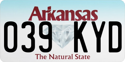 AR license plate 039KYD