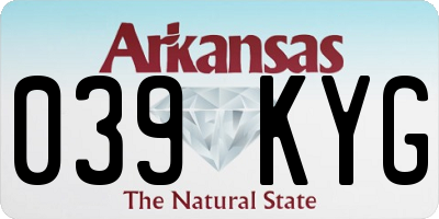 AR license plate 039KYG