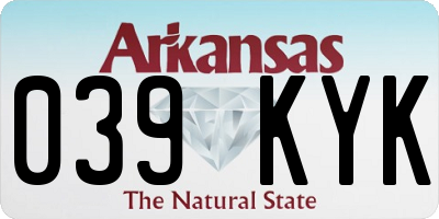 AR license plate 039KYK