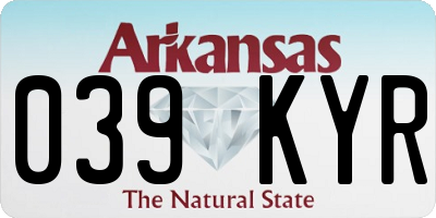 AR license plate 039KYR