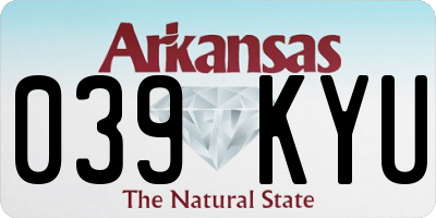 AR license plate 039KYU
