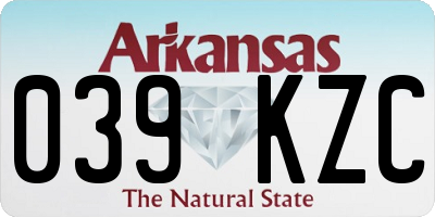 AR license plate 039KZC