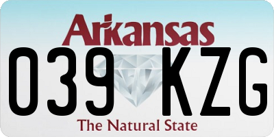 AR license plate 039KZG