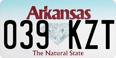 AR license plate 039KZT