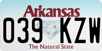 AR license plate 039KZW