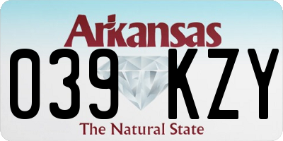 AR license plate 039KZY