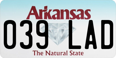 AR license plate 039LAD