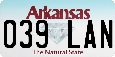 AR license plate 039LAN