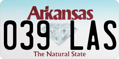 AR license plate 039LAS