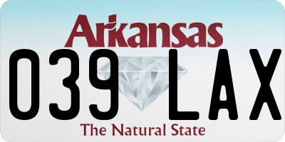 AR license plate 039LAX