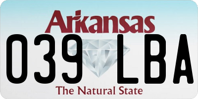 AR license plate 039LBA