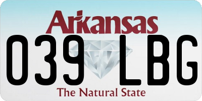 AR license plate 039LBG