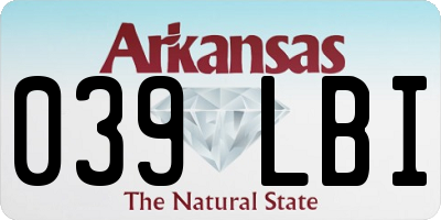 AR license plate 039LBI
