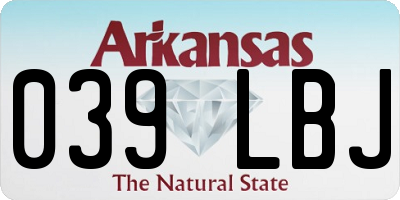AR license plate 039LBJ