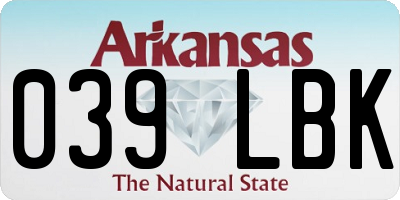 AR license plate 039LBK