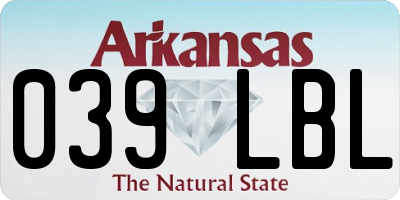 AR license plate 039LBL