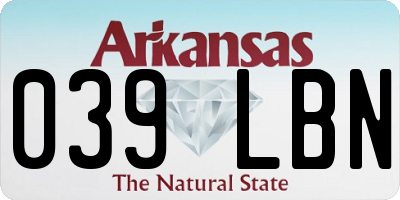 AR license plate 039LBN
