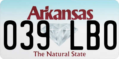 AR license plate 039LBO