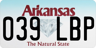 AR license plate 039LBP