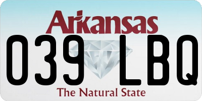 AR license plate 039LBQ