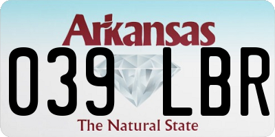 AR license plate 039LBR