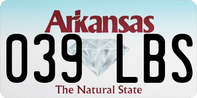 AR license plate 039LBS