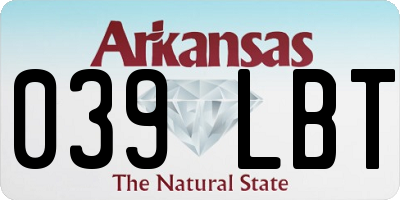 AR license plate 039LBT