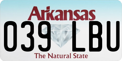 AR license plate 039LBU