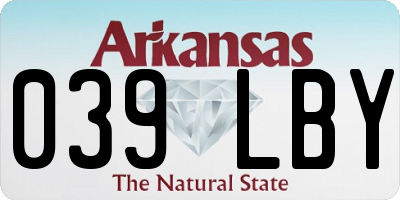 AR license plate 039LBY
