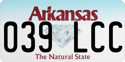 AR license plate 039LCC