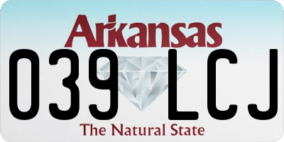 AR license plate 039LCJ