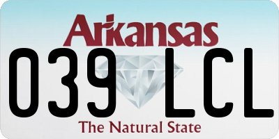 AR license plate 039LCL