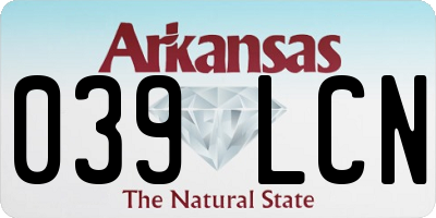 AR license plate 039LCN