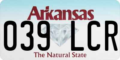 AR license plate 039LCR
