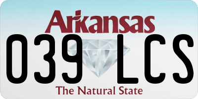 AR license plate 039LCS