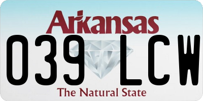AR license plate 039LCW