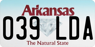 AR license plate 039LDA